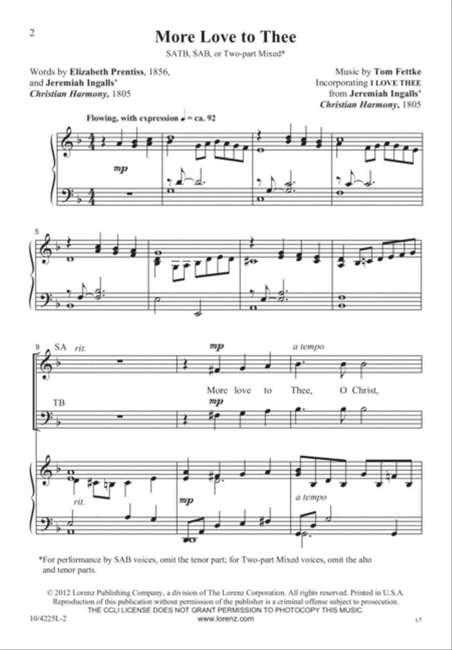 More Love to Thee 4-Part scores gallery preview page 3