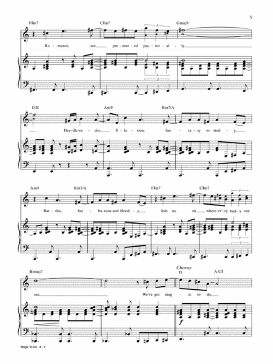 Magic to Do (from Pippin) Piano, Vocal, Guitar scores gallery preview page 4