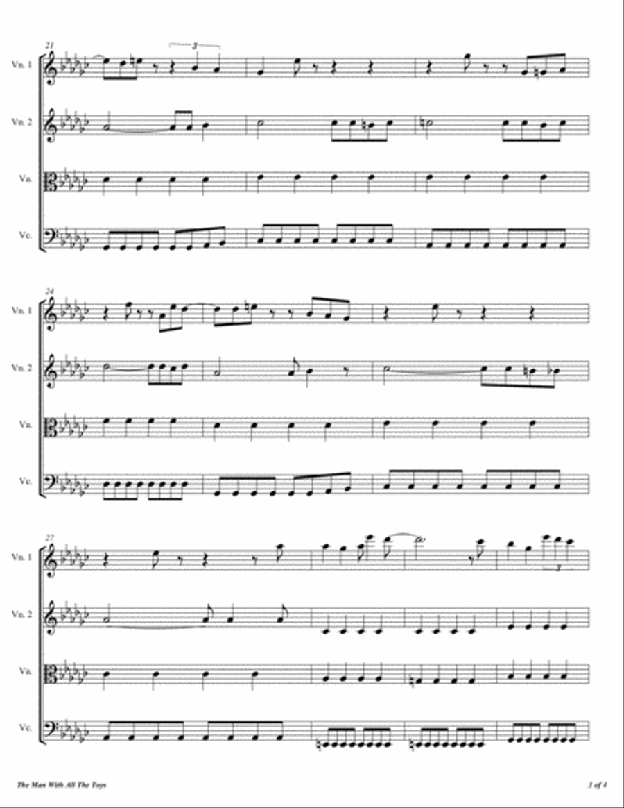 Man With All The Toys, The String Quartet scores gallery preview page 4