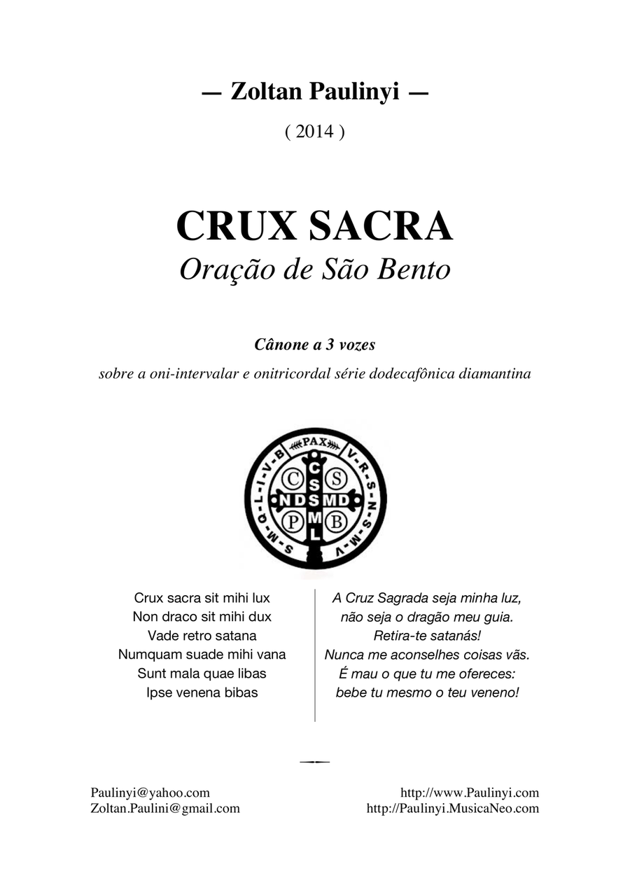 Crux Sancta, twelve-tone canon for 3 equal voices (choir)