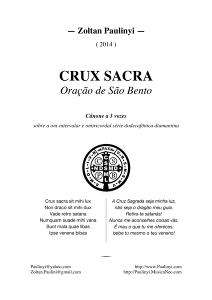 Crux Sancta, twelve-tone canon for 3 equal voices (choir)