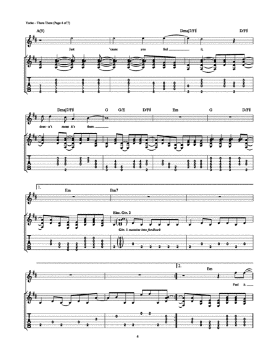 There There Electric Guitar scores gallery preview page 4