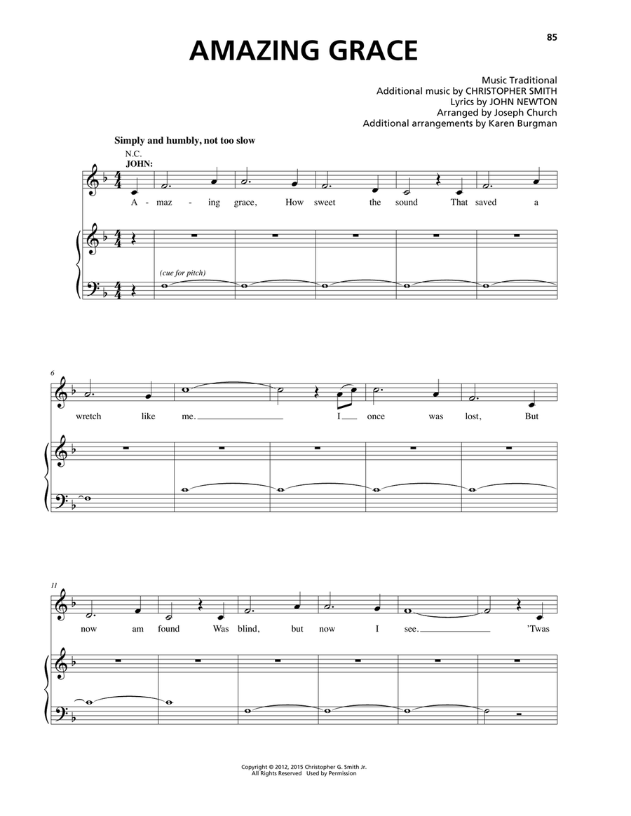 Amazing Grace Voice scores gallery preview page 1