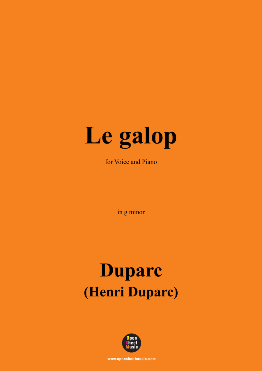 Duparc-Le galop,in g minor Voice scores gallery preview page 1
