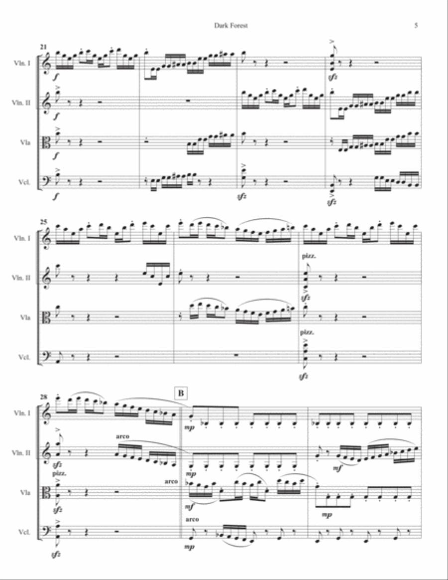 Two Episodes from Dark Forest String Quartet scores gallery preview page 5