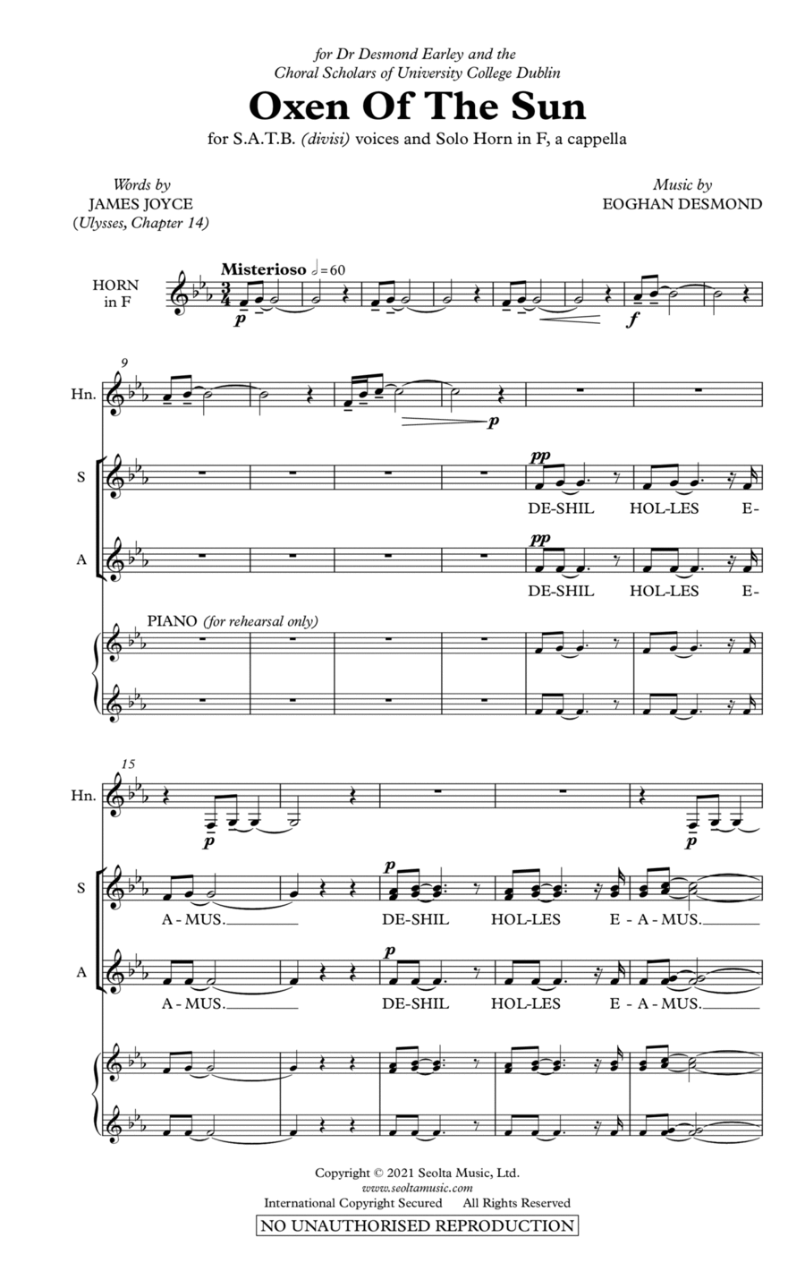 Oxen of the Sun Divisi scores gallery preview page 1