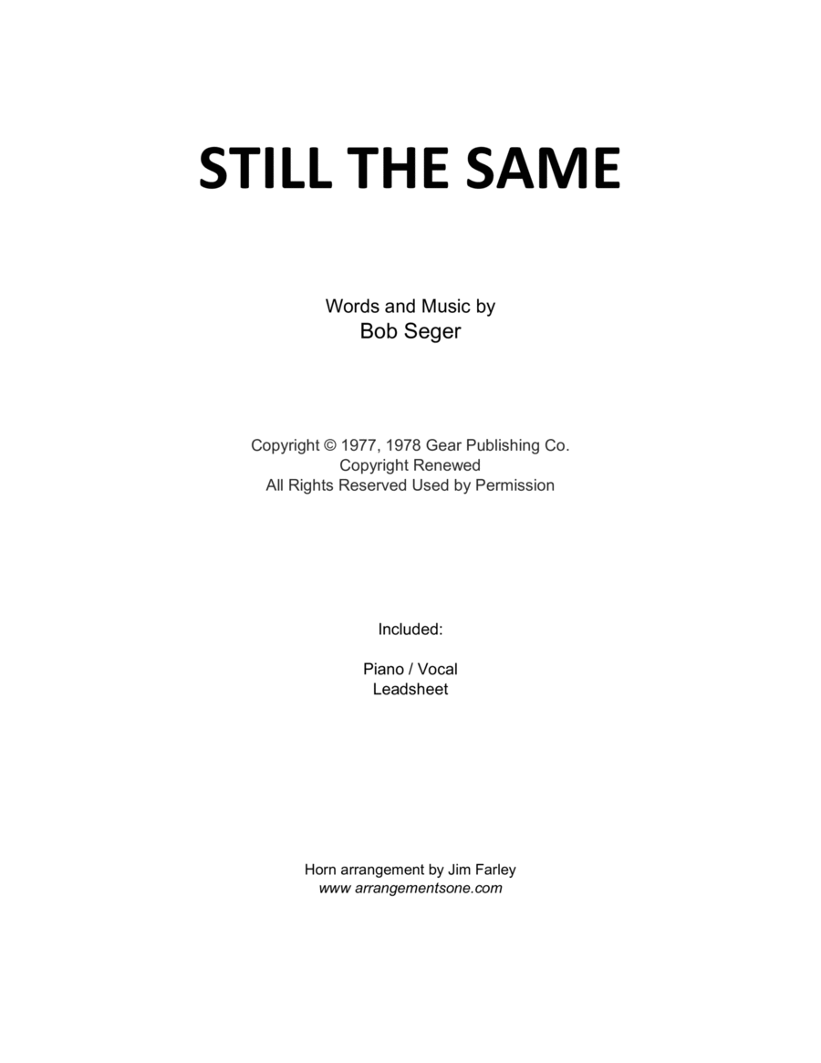 Still The Same Piano, Vocal, Guitar scores gallery preview page 1