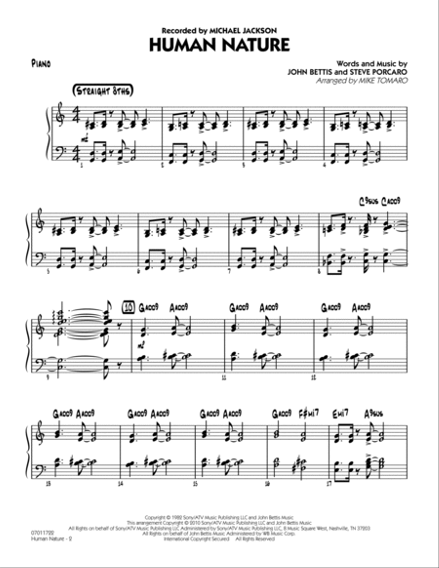 Human Nature - Piano Piano scores gallery preview page 2