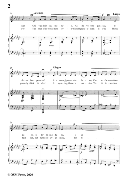 Scarlatti-Chi vuole innamorarsi,in G flat Major,for Voice and Piano