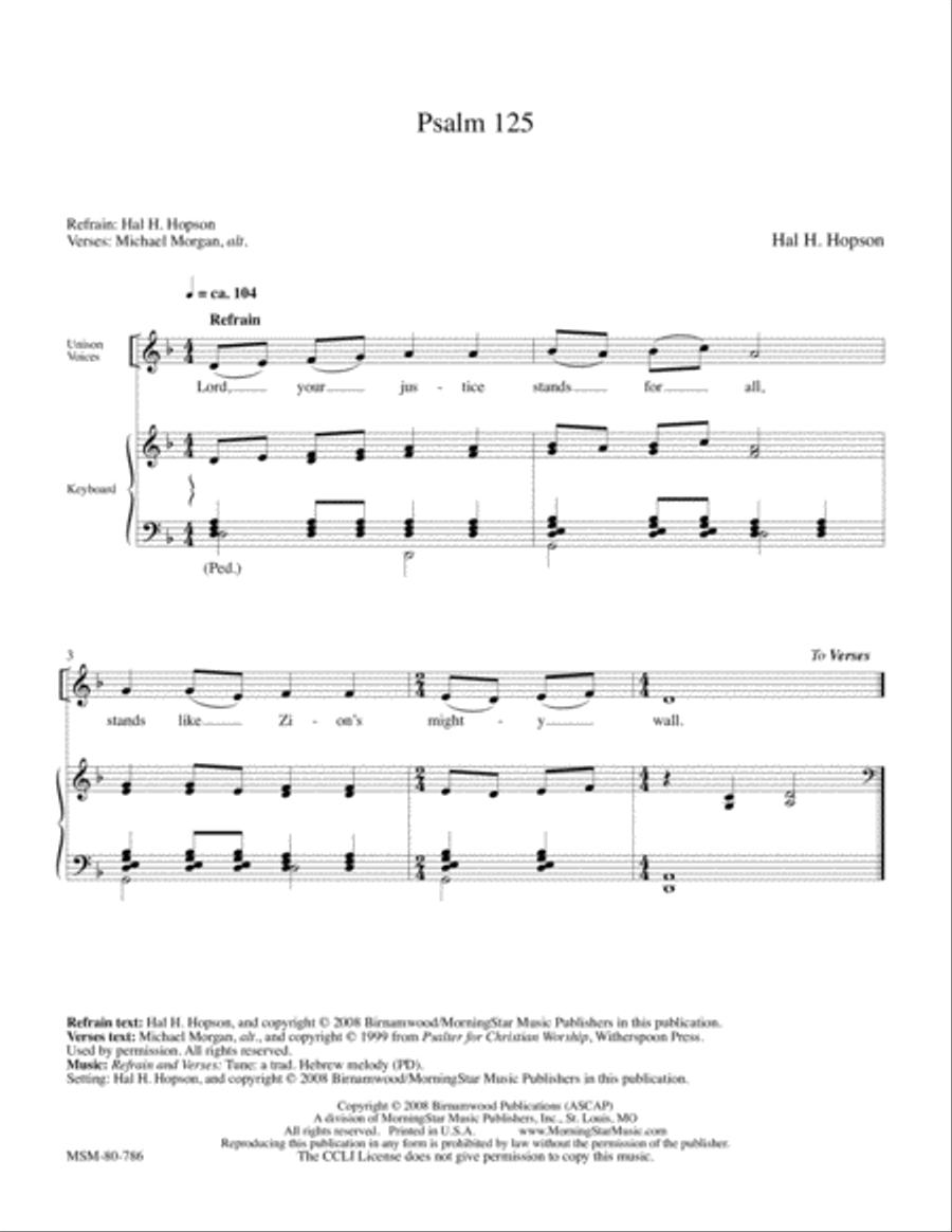 Psalm 125 Psalm 125 4-Part scores gallery preview page 1