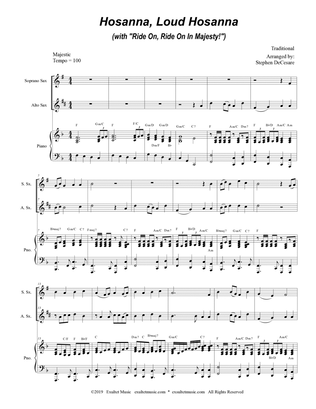 Hosanna, Loud Hosanna (with "Ride On, Ride On In Majesty!") (Duet for Soprano & Alto Sax - Piano)