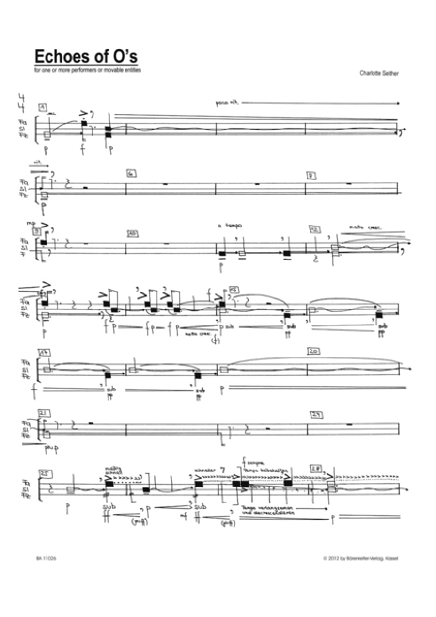 Echoes of O's for one or more Performers or movable entities (2007) Score scores gallery preview page 2