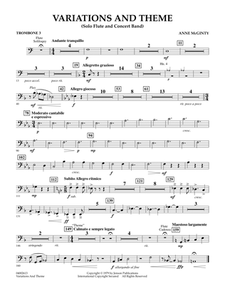 Book cover for Variations And Theme (for Flute Solo And Band) - Trombone 3