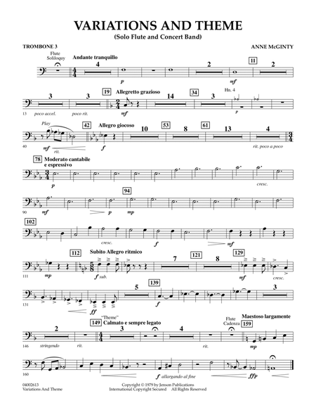 Variations And Theme (for Flute Solo And Band) - Trombone 3