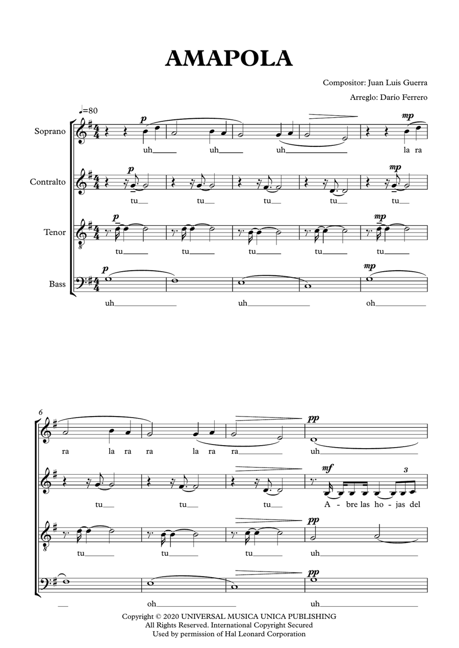 Amapola Divisi scores gallery preview page 1