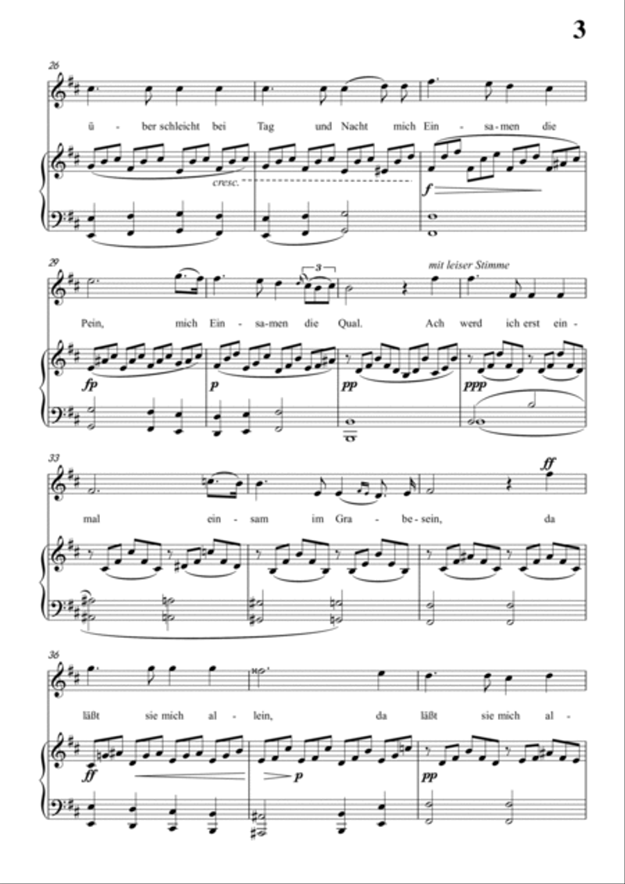Schubert-Gesänge des Harfners,Op.12 No.1 in b minor,for Vocal and Piano Voice scores gallery preview page 4