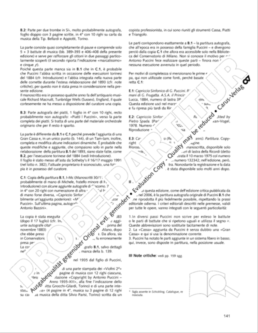 Edizione Nazionale delle Opere di Giacomo Puccini. II. Instrumental music; 1. Works for orchestra (vol. II/1) Score scores gallery preview page 188