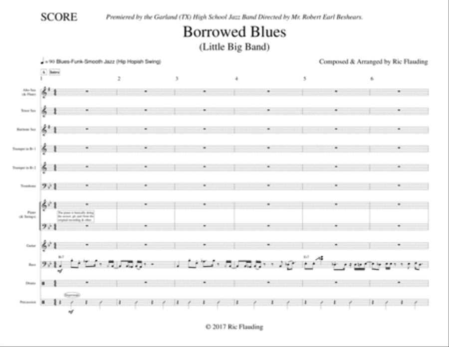 Borrowed Blues (Jazz Band) Jazz Ensemble scores gallery preview page 2