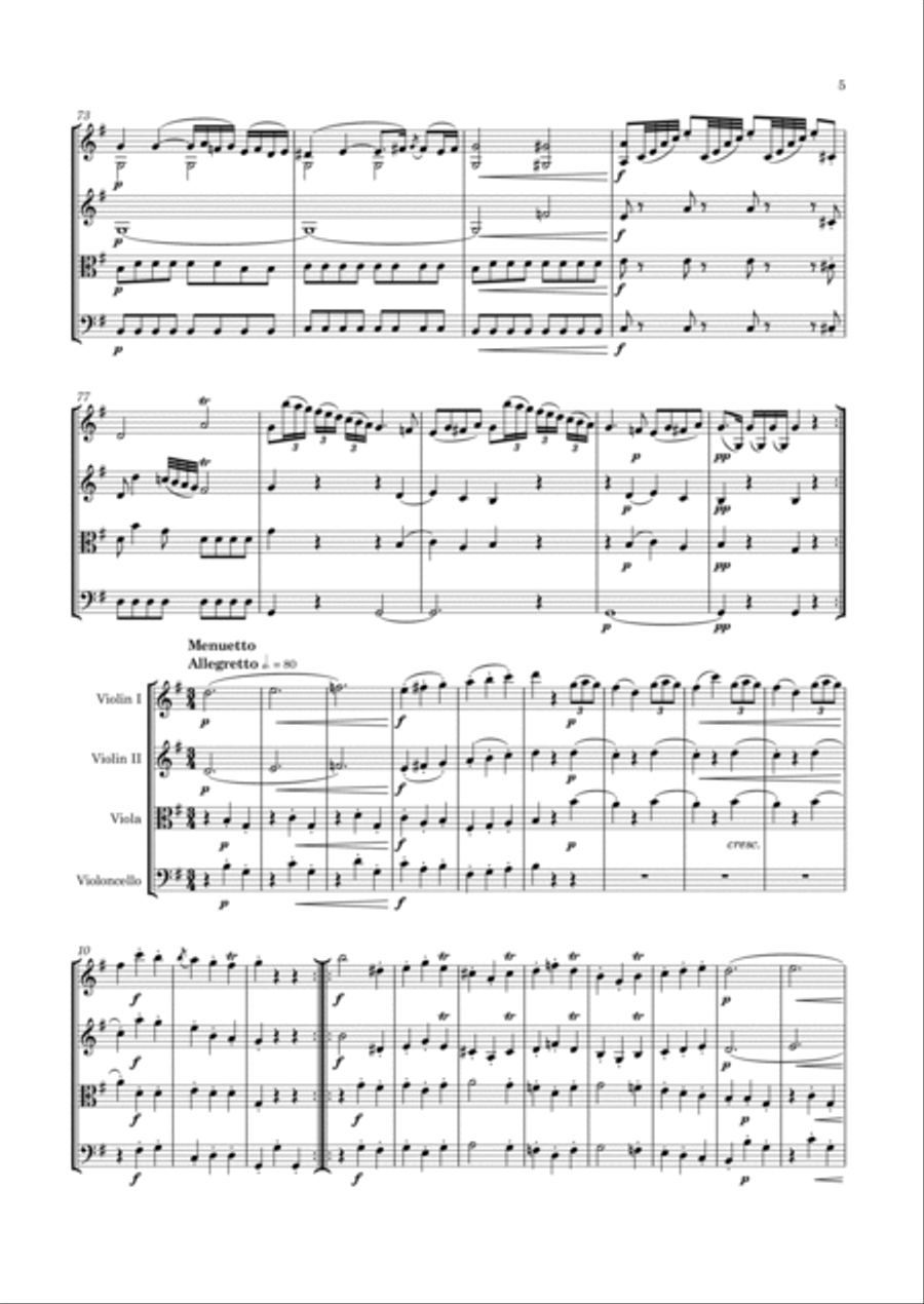 Haydn - String Quartet in G major, Hob.III:21 ; Op.9 No.3 String Quartet scores gallery preview page 6