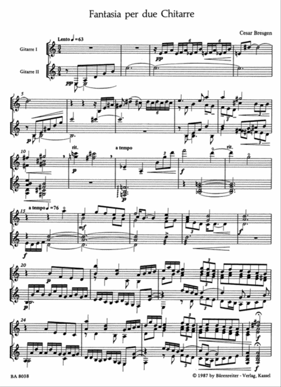 Fantasia per due chitarre Classical Guitar scores gallery preview page 2