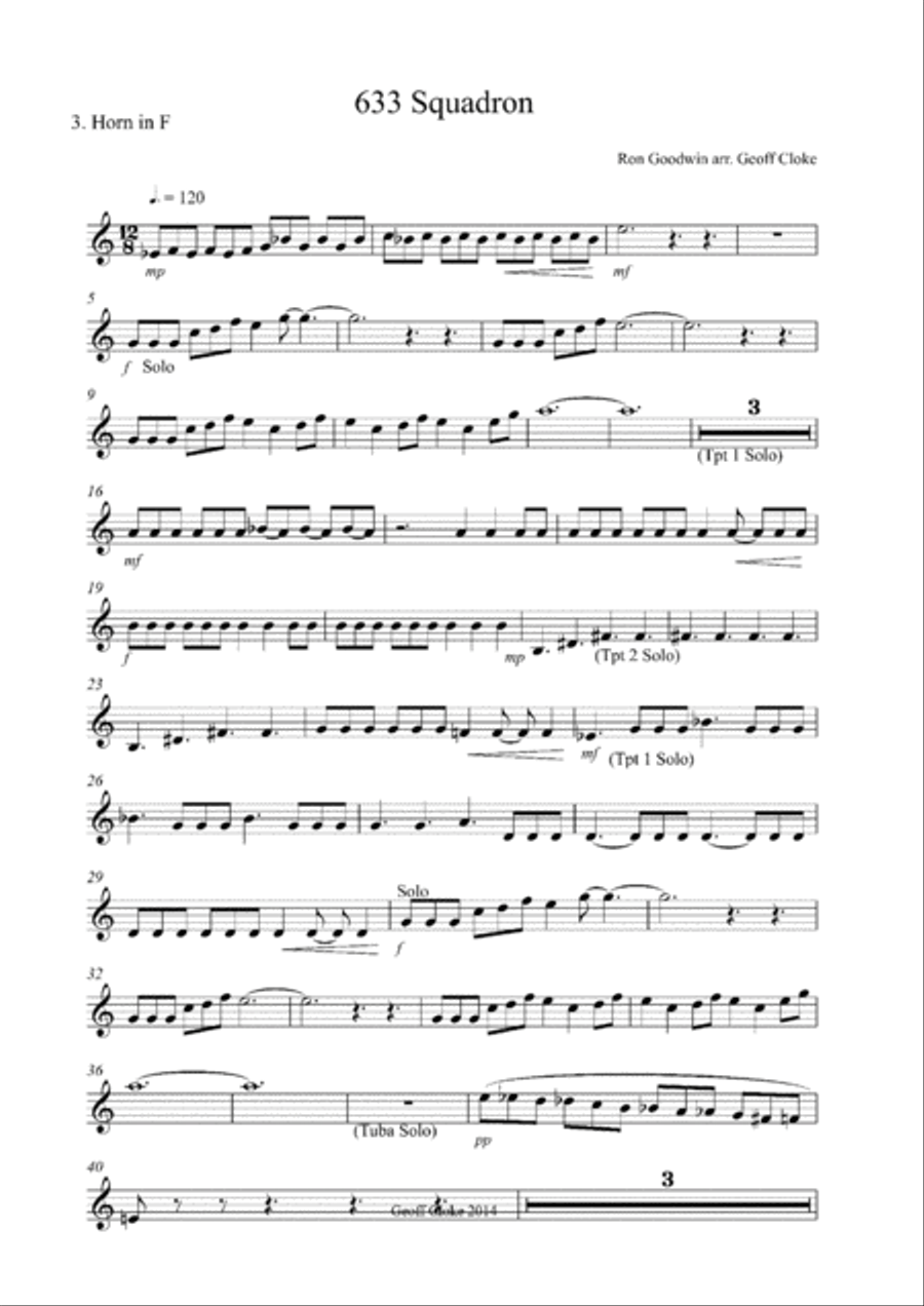633 Squadron - Main Title Brass Ensemble scores gallery preview page 5