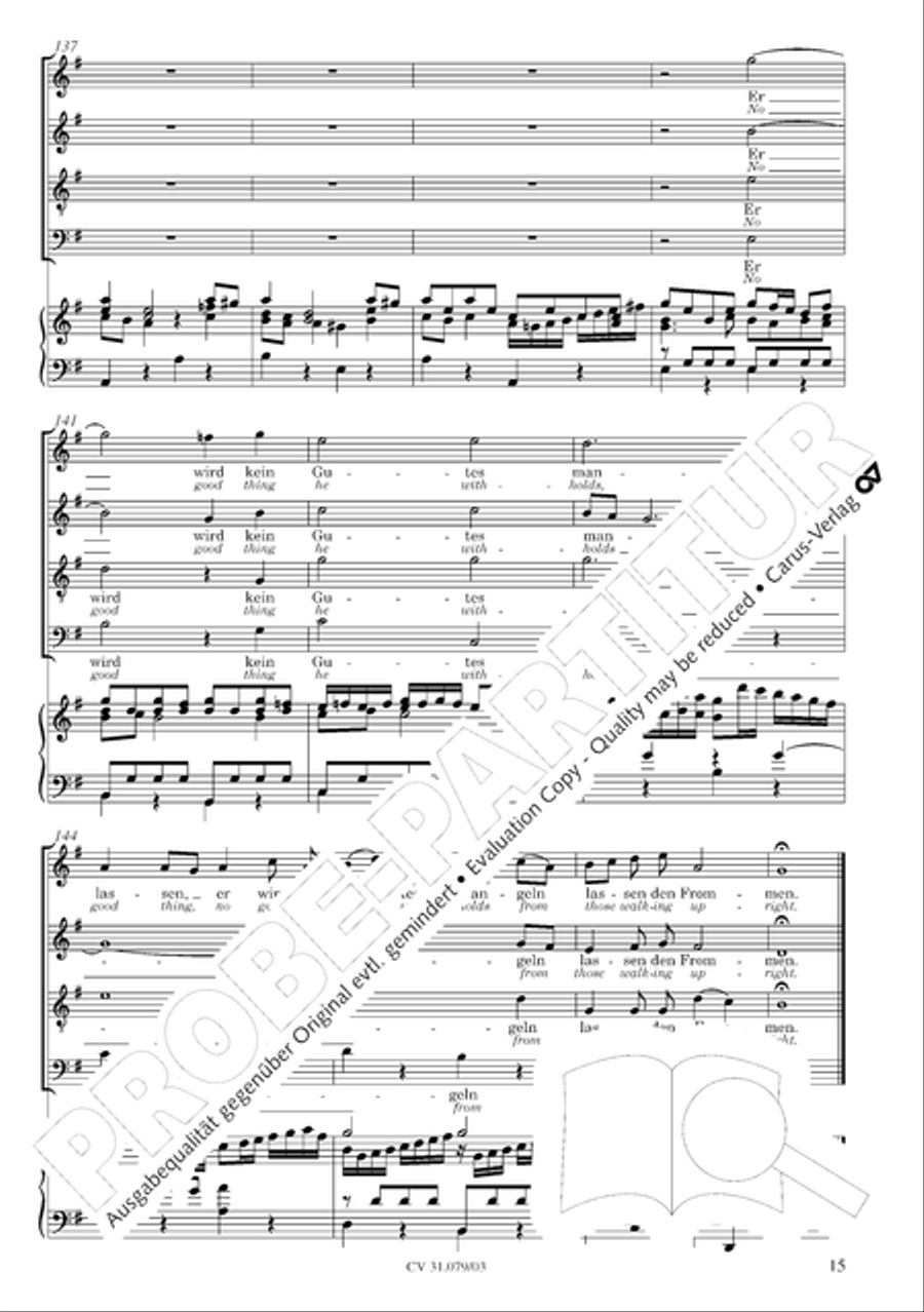 God the Lord is sun and shield (Gott, der Herr, ist Sonn und Schild) 4-Part scores gallery preview page 16