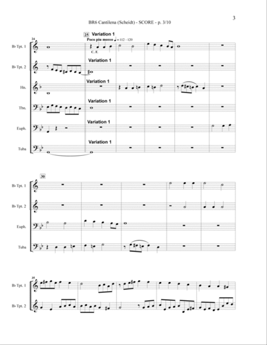 CANTILENA for Brass Sextet Brass Ensemble scores gallery preview page 5