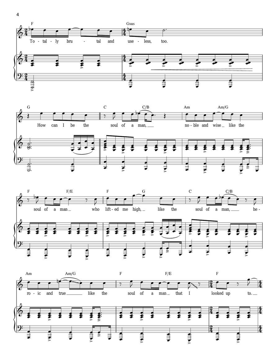 Soul Of A Man Piano, Vocal scores gallery preview page 4