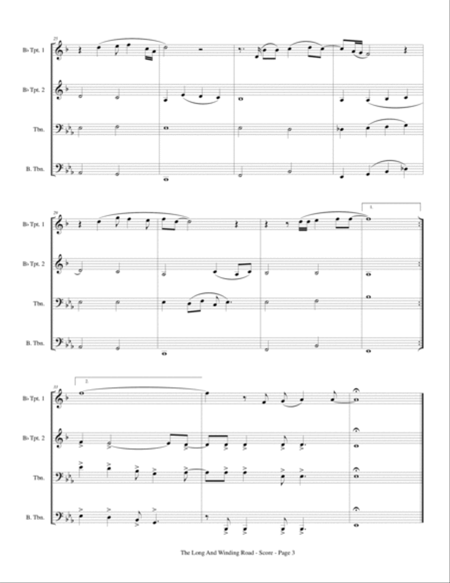 The Long And Winding Road Brass Ensemble scores gallery preview page 5