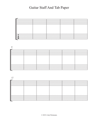 Guitar Notation and Tab Manuscript Paper #2