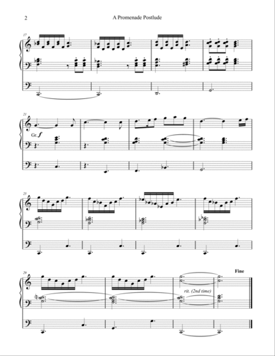 A Promenade Postlude, organ work by Phil Lehenbauer image number null