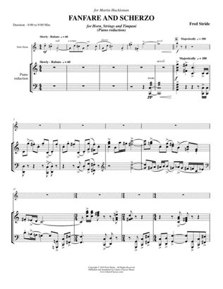 Fanfare and Scherzo for Horn solo with Piano reduction