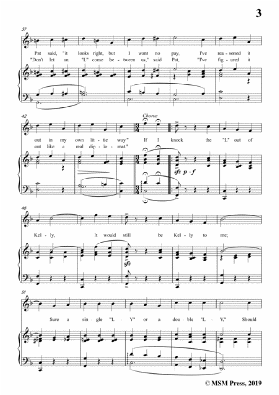 Bert Grant-If I Knock the 'L' Out of Kelly,in F Major,for Voice&Piano Voice scores gallery preview page 5