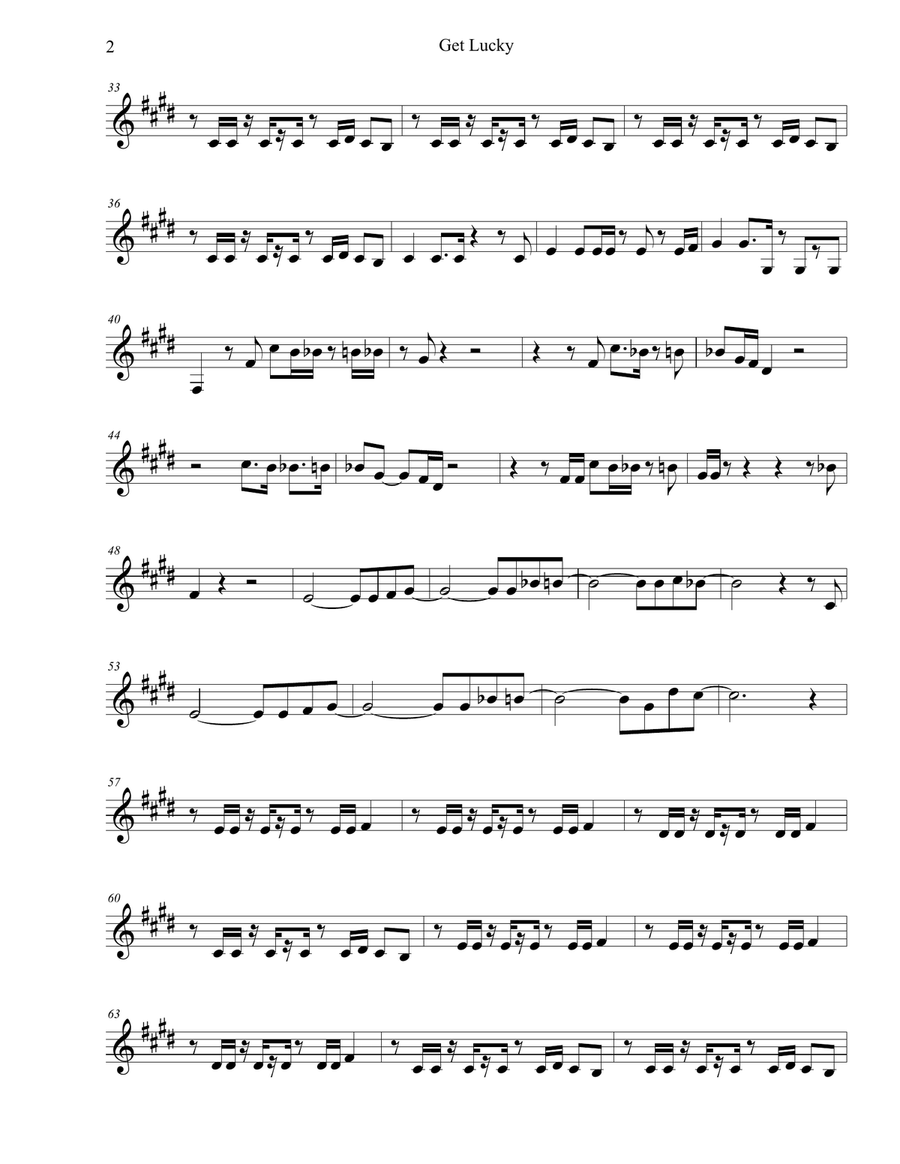 Get Lucky Get Lucky Clarinet Solo scores gallery preview page 2