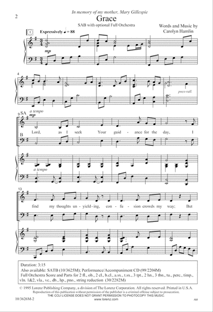 Grace Grace 3-Part scores gallery preview page 2