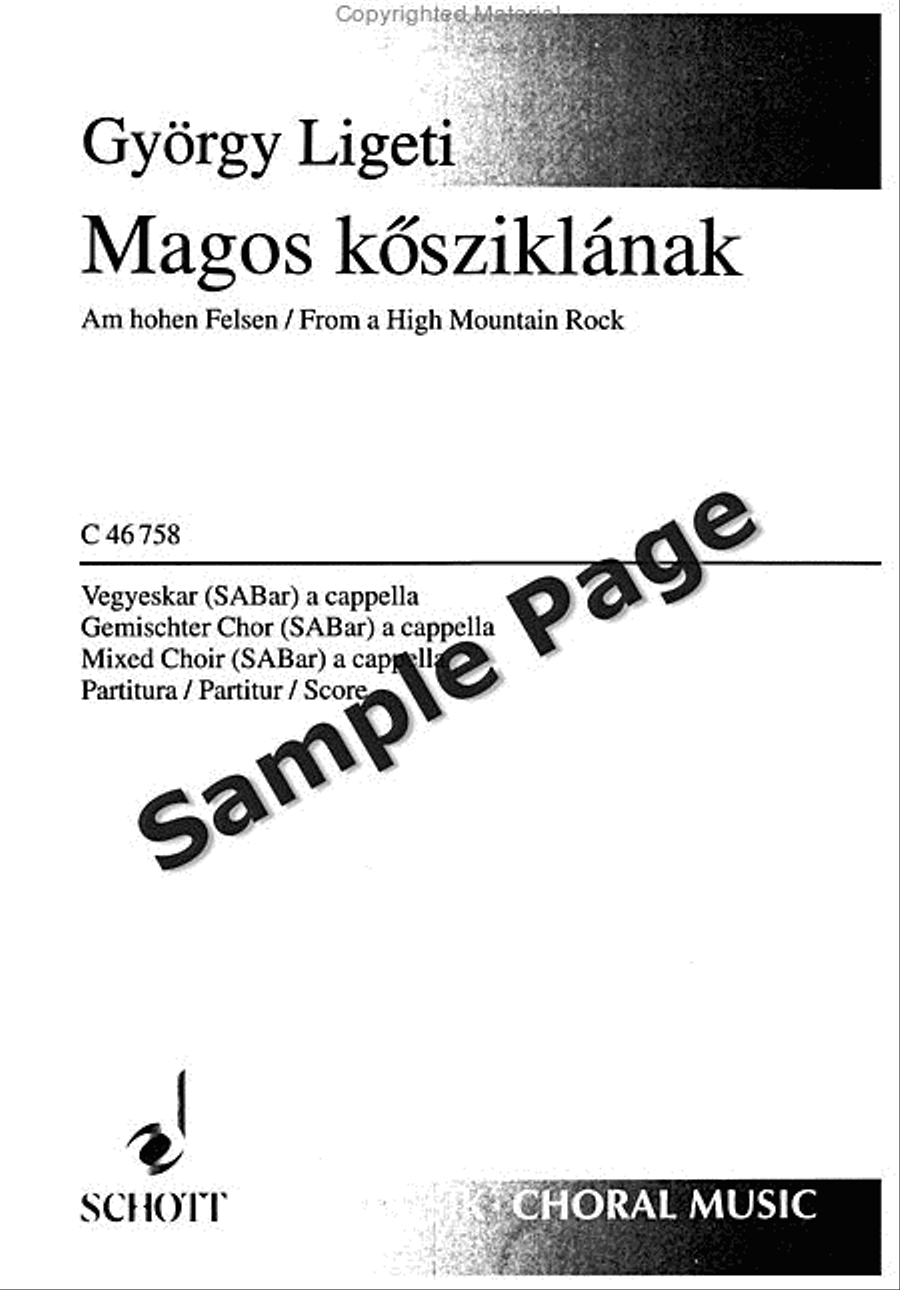 Magos Kösziklának/From a High Mountain Rock 3-Part scores gallery preview page 2