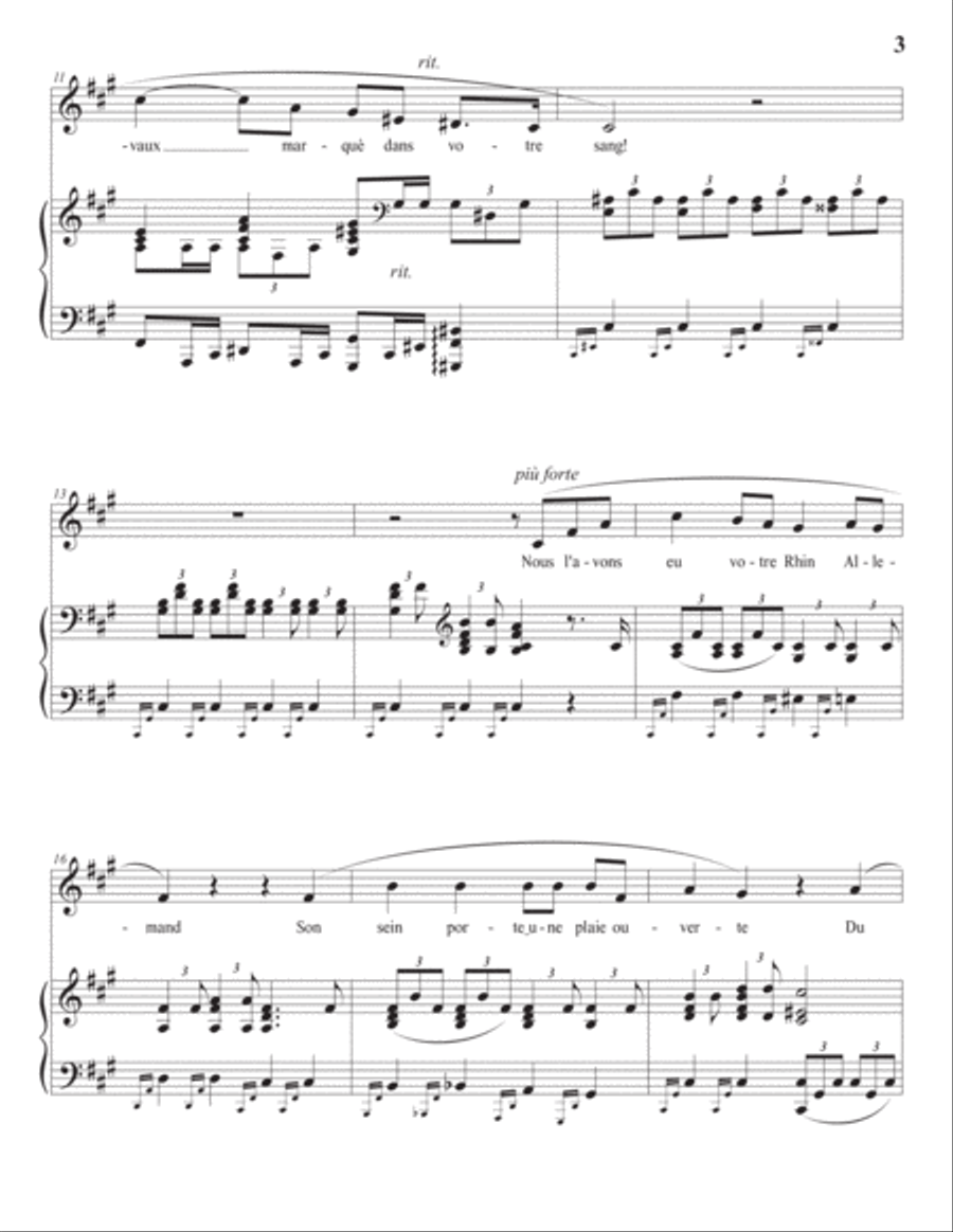 MAGNARD: Le Rhin allemand, Op. 3 no. 3 (transposed to F-sharp minor) Voice scores gallery preview page 4