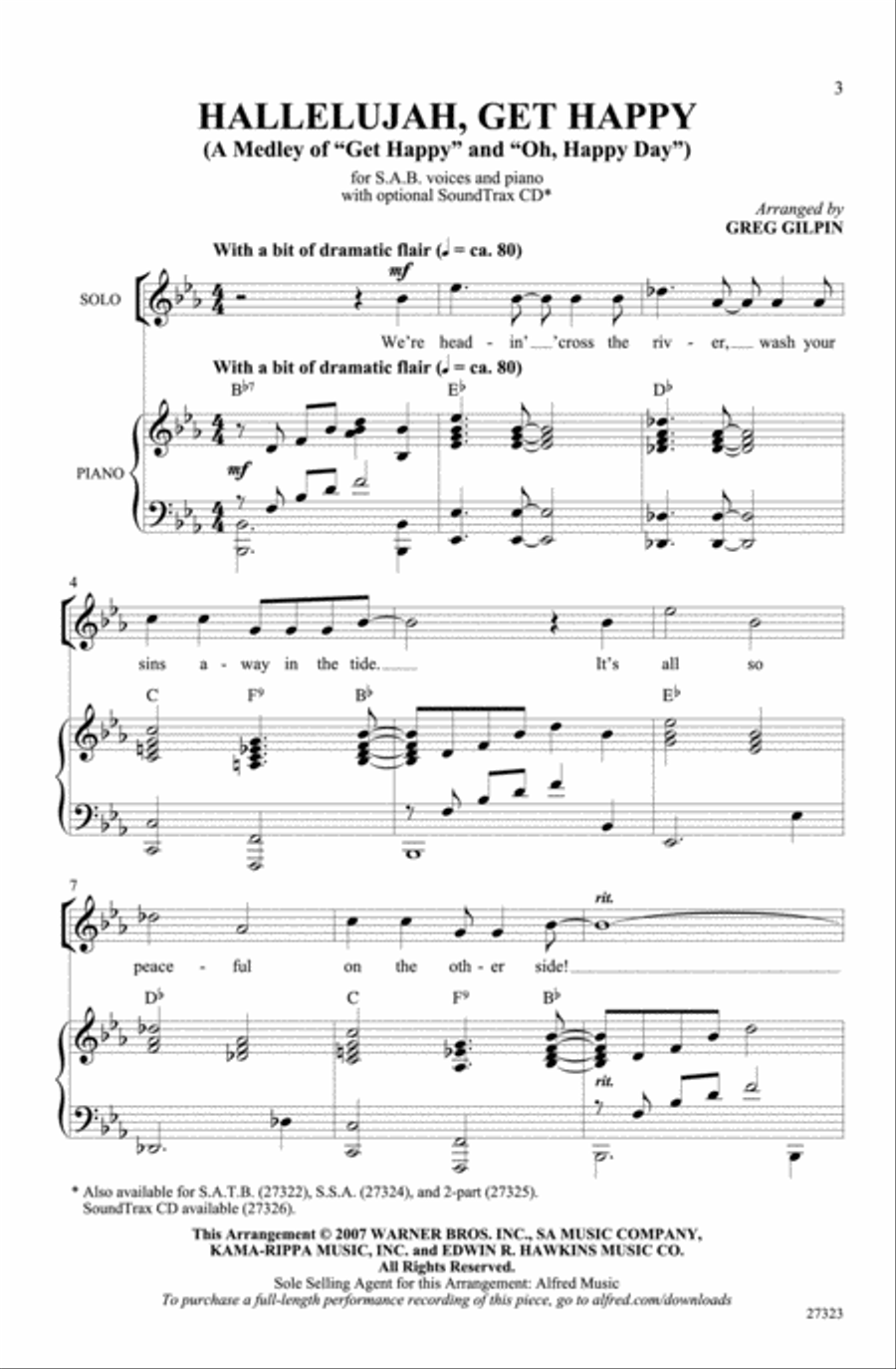 Hallelujah, Get Happy! (A Medley) 3-Part scores gallery preview page 2