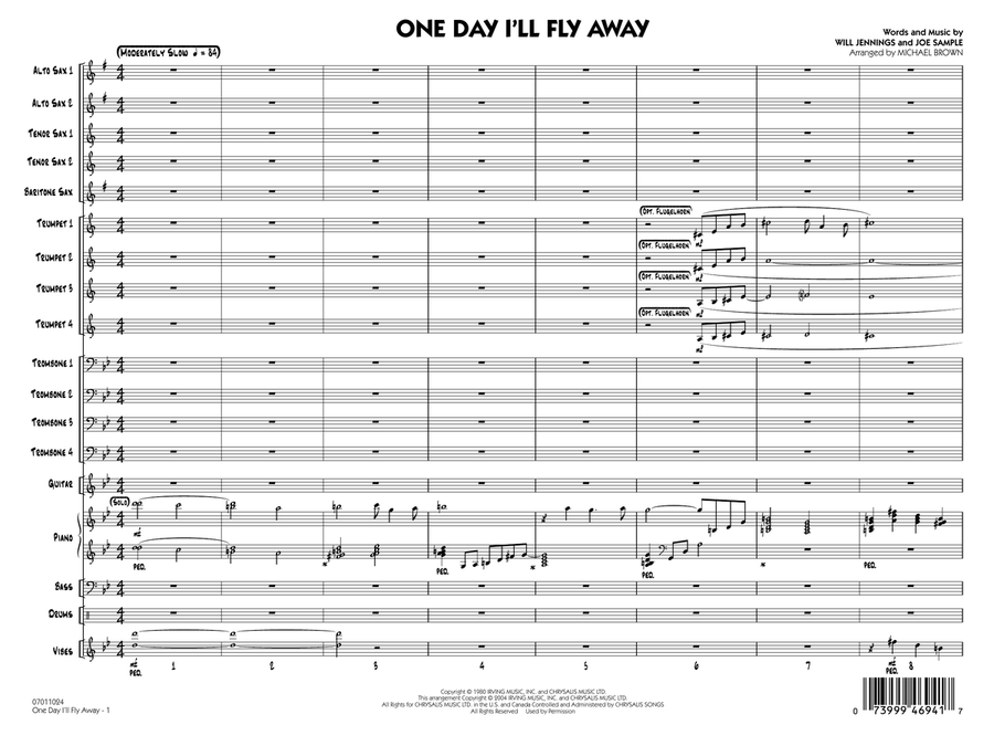 One Day I'll Fly Away (from Moulin Rouge) (arr. Michael Brown) - Conductor Score (Full Score) Jazz Ensemble scores gallery preview page 1