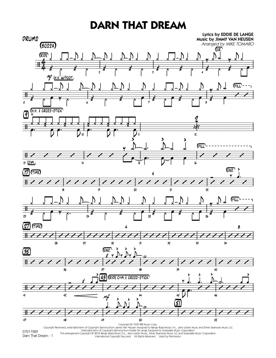 Darn That Dream - Drums Darn That Dream - Drums Jazz Ensemble scores gallery preview page 1