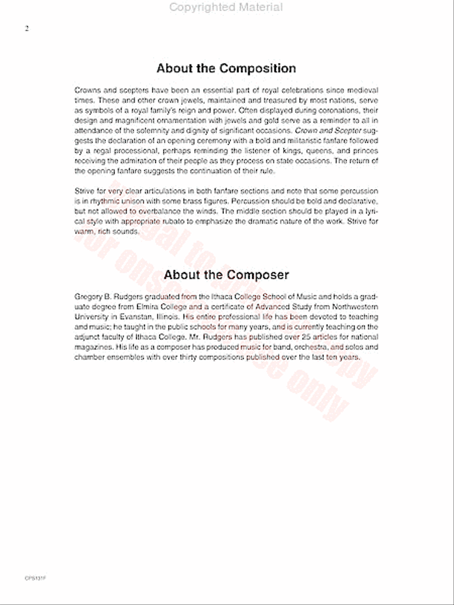Crown and Scepter Concert Band scores gallery preview page 3
