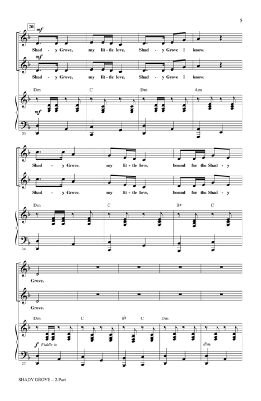 Shady Grove (arr. Cristi Cary Miller) 2-Part scores gallery preview page 3
