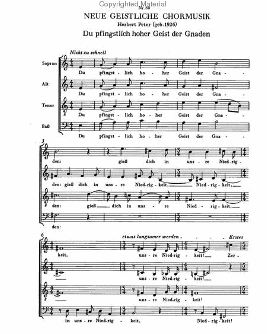 Du pfingstlich hoher Geist der Gnaden 4-Part scores gallery preview page 2