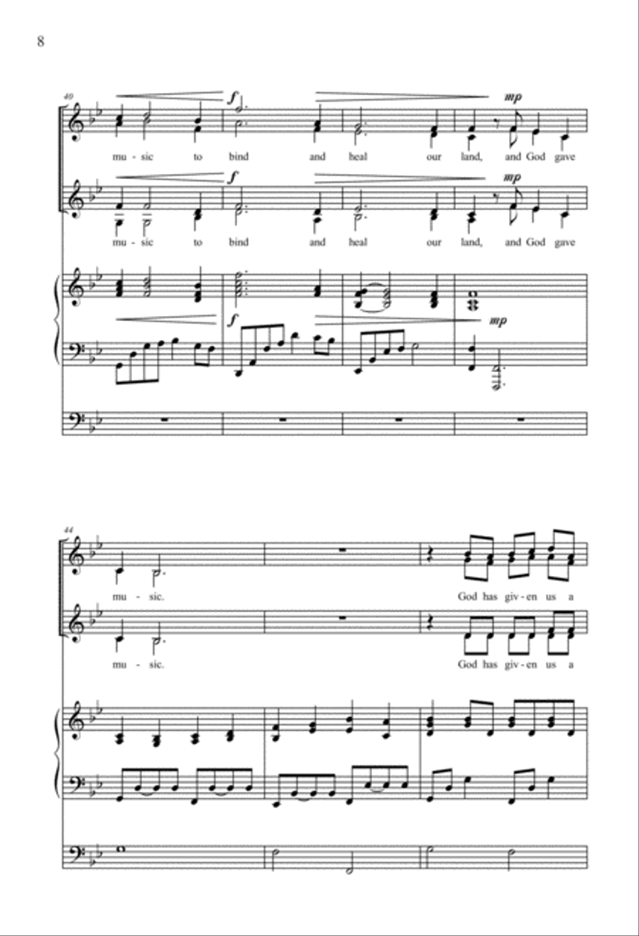 And God Gave Music SSAA scores gallery preview page 6