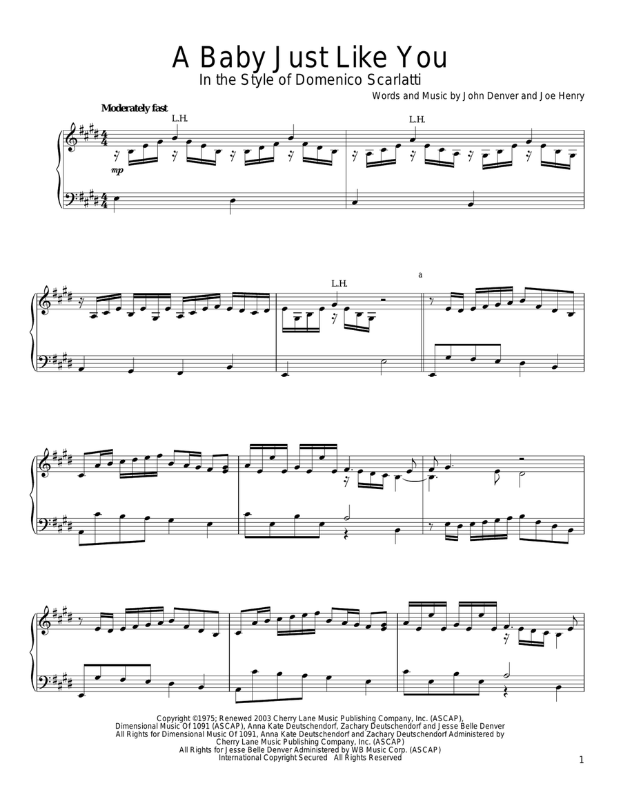 A Baby Just Like You (in the style of Scarlatti) (arr. David Pearl) Piano Solo scores gallery preview page 1