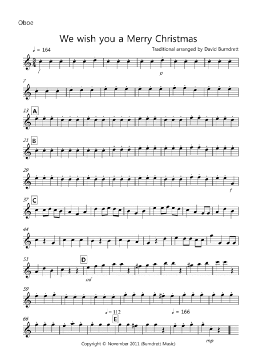 We wish you a Merry Christmas for Wind Quartet Woodwind Quartet scores gallery preview page 5
