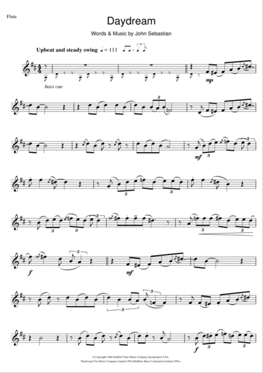 Daydream Flute Solo scores gallery preview page 1