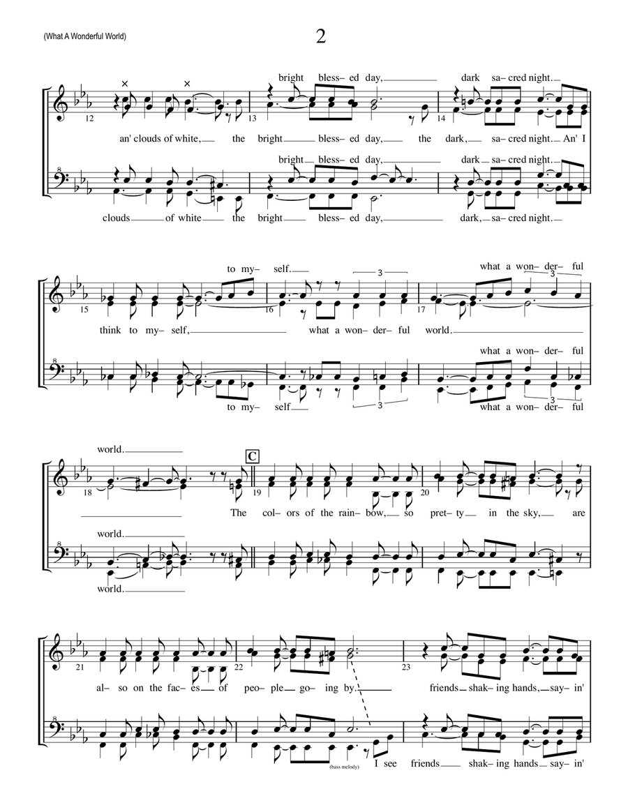 What A Wonderful World SSAA scores gallery preview page 2