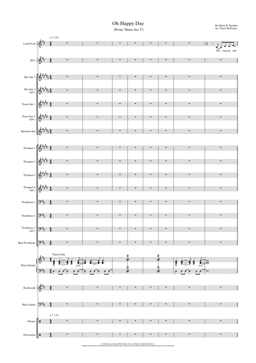 Oh Happy Day Jazz Ensemble scores gallery preview page 1
