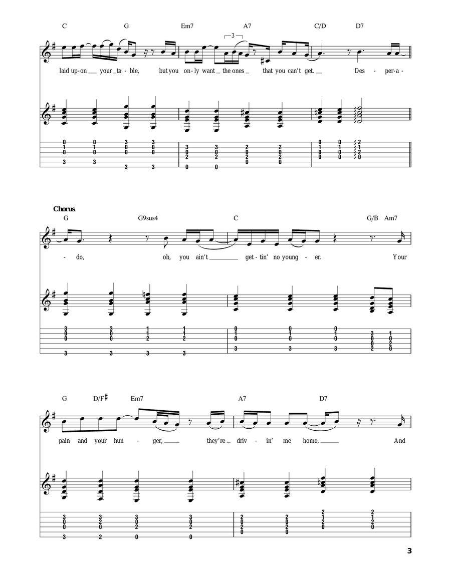 Desperado Acoustic Guitar scores gallery preview page 3